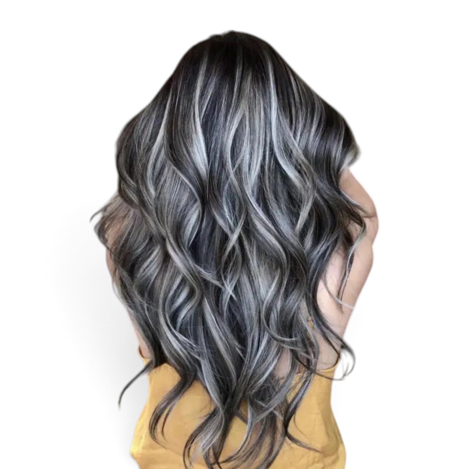 Long layered blowout with honey balayage