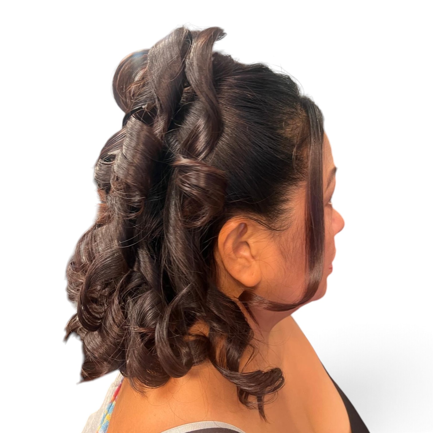 Long layered blowout with honey balayage